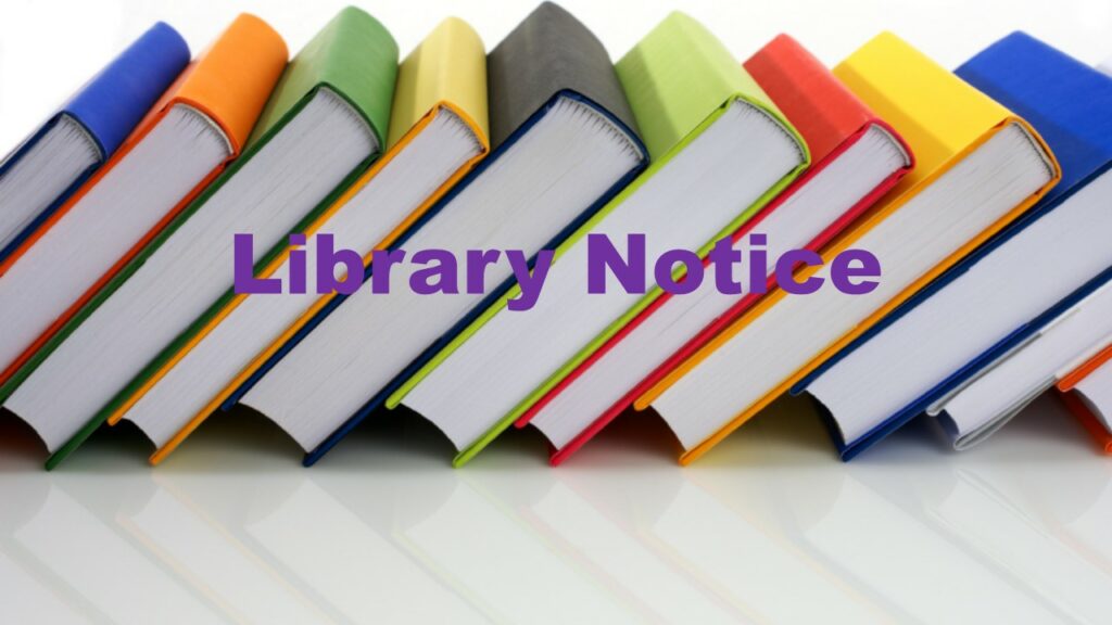 Library Notice Curve Lake First Nation School